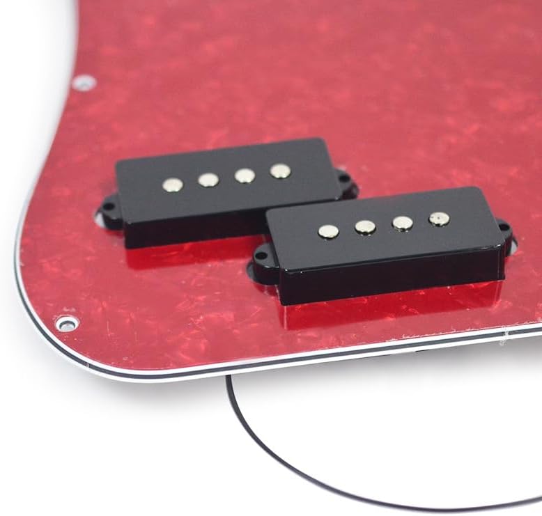 ROZILO Red Pearl Pre-wired Bass Pick Guard Loaded P Bass Pickguard for Precision P Bass - Image 3